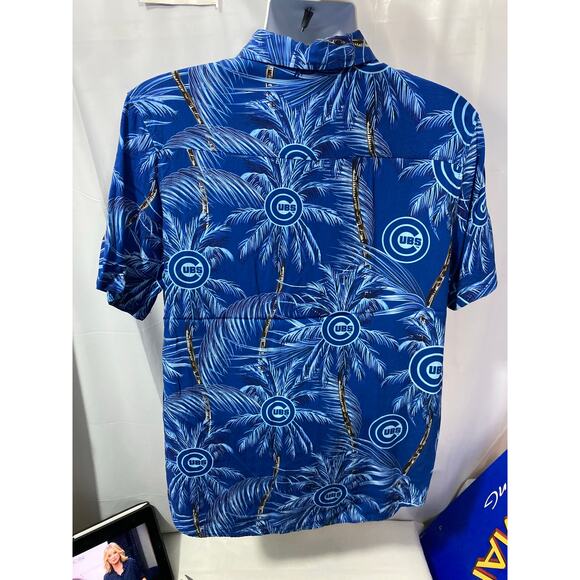 Chicago Cubs Hawaiian Tropical Flower Casual Short Sleeve Button Shirt Large - Picture 3 of 8